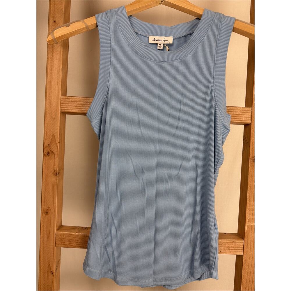 NWT Another Love Dear John CLEO Ocean Blue Ribbed Tank Top #1106 Size XS